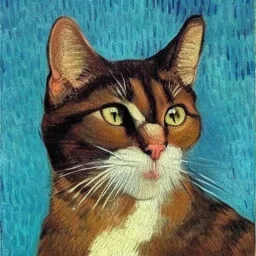 Retrato de um gato por Van Gogh