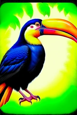 Toucan bird full body, digital art, photo, illustration, digital painting,oil painting, smooth, sharp focus, highly detailed