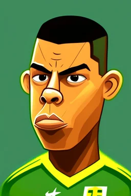 Ronaldo Brazilian football player ,cartoon 2d