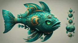 magic greenocean Aztecmachinefish totem
