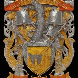 coat of arms of a troglodyte marble city in the moutains, very detailed