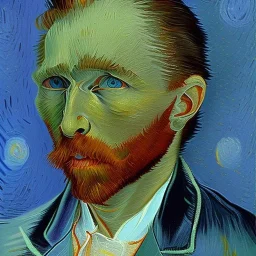 Portrait of fish Vincent van Gogh style