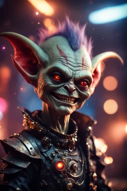 the most effective war paint, portrait of ultimate transcendent happy chat gremlin vampire alien chieftain punk frown with spotlights, in front of space portal dimensional glittering device, bokeh like f/0.8, tilt-shift lens 8k, high detail, smooth render, down-light, unreal engine, prize winning