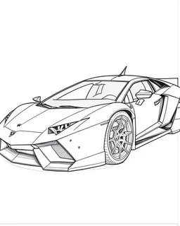 lamborigini car drawn without color for coloring