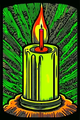 Vintage pop art style, unlight candle