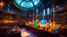 Dans le laboratoire de chimie fantastique, Les alambics chantent des mélodies magiques. Des fioles scintillantes dansent avec éclat, Révélant les secrets de l'univers éclatant. Les potions et les élixirs, une symphonie de couleurs, Dans ce sanctuaire de connaissances et de valeurs. Expériences extravagantes, découvertes exaltantes, Dans ce laboratoire où la science devient enchanteresse.