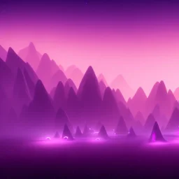 ALIENS FLOATING in the fog, FOGGY NIGHT, mountains, GLOWING, PURPLE, orange, pink, stars, TOWERS, 4K, 8K, CINEMATIC