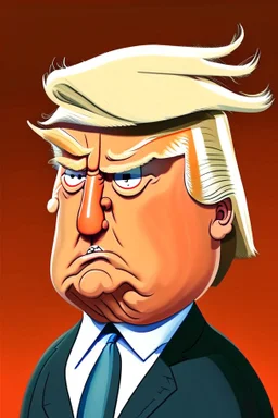 Donald Trump Former President of the United States cartoon 2d