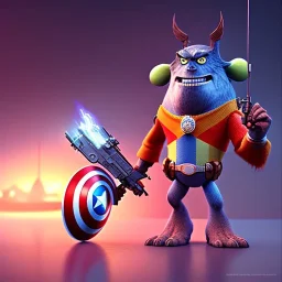 Character cute heros Action figure marvel style Pixar render