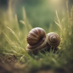 mummified snail mummy in long grass ,bokeh like f/0.8, tilt-shift lens 8k,*-