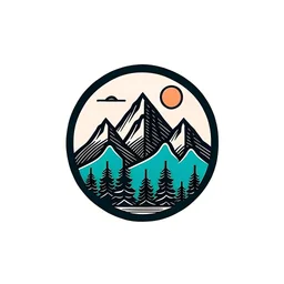 горы минимализм круглый логотип