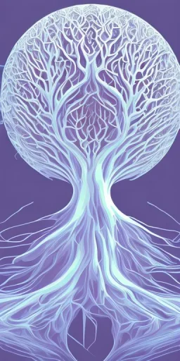 Vector tree set illustration a beautiful digital painting of a marble tree entertwined in tumutluous