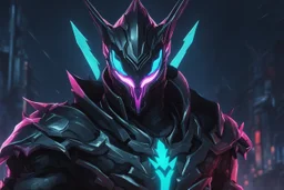 Hecarim venom in 8k solo leveling shadow artstyle, machine them, mask, close picture, rain, neon lights, intricate details, highly detailed, high details, detailed portrait, masterpiece,ultra detailed, ultra quality