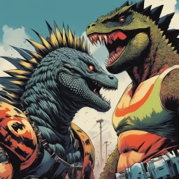 [art by Greg Smallwood] Mil Mascaras vs. Godzilla (tank_girl)