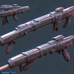 Alien rifle that shoots tentacles to pull the enemy closer