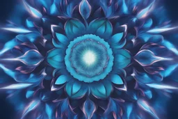 mandala bright harmony of blue turquoise white, transparent crystal center, light effect, lotus flowers, vaporwave colorful, concept art, smooth, extremely sharp detail, finely tuned detail, ultra high definition, 8 k, unreal engine 5, ultra sharp focus