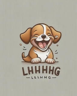 Laughing little puppy logo design Laughing little puppy logo design