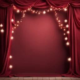 Hyper Realistic Red & Maroon Fabric Background with garland lights