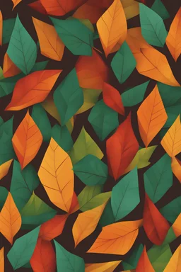 leaves in polygon art
