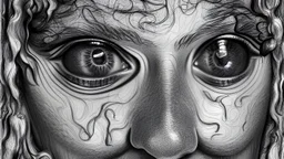 Faces are like water in my head, hyper-detailed, realistic, surreal