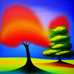 landscape tree painting abstract