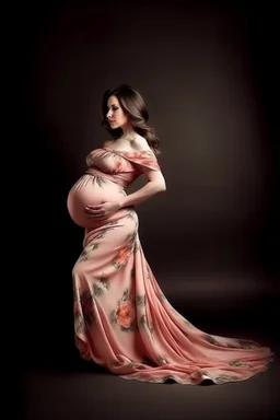 Pregnant woman, attractive, gorgeous, sexy, silky dress