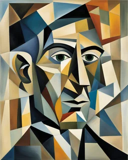 Cubist portrait of Pablo Picasso.