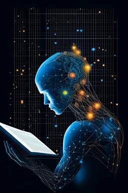 generate a front cover representation illustration of Ai and its connection to edit a book