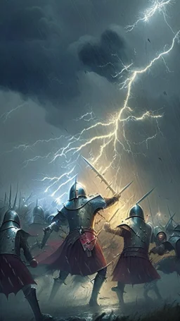 lightning against an army medieval