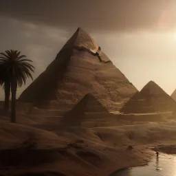 Giza Piramitleri fantasy art, shine lighting, cinematic, extremly, mist