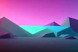 geometric installation abstract rgb 3D landscape