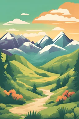A vibrant and dynamic background featuring a scenic outdoor landscape such as a mountain range, a lush green park, or a sandy beach. This could evoke feelings of adventure, energy, and vitality.