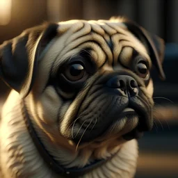 Generate a photorealistic 8K image of a pug