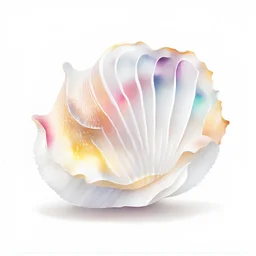 Vibrant Watercolor Sea shell Clip Art, realistic, white background, high definition, 8K, isolated white background, cinematic lighting effect, charming, bokeh, digital painting, soft lighting, , 4K resolution, isometric style, photorealistic rendering, highly detailed clean, vector image, photorealistic masterpiece, professional photography, simple space backdrop, flat white background