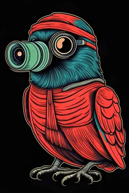 binocular bird for tshirt