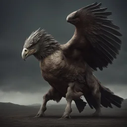 A creature with a combination of an eagle's head and a horse's body