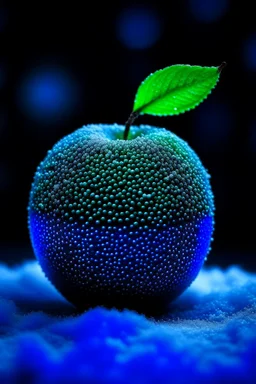 apple with snow and blue mood