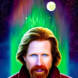 Courtney gains as a young ruggedly handsome but joyful malachi of the corn, male, masculine, clear, detailed pale green eyes, meticulously detailed multi-hued red hair, fantasy, intricate, elegant, highly detailed face, digital painting, concept art, matte, sharp focus, illustration, surrounded by luminous colorful sparkles, glitter, cornfield, moon, by edwin georgi, sir edward poynter, ismacomics, rajewel, xenia hausner art, renaissance, depth of field, cryengine, volumetric lighting