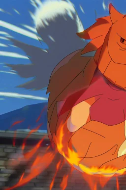 Calcifer in howl moving castles in anime style