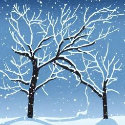 Branch ate in the snow illustration