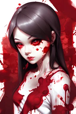 Popular art: girl and blood