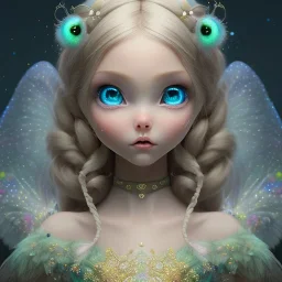 pixar art style of a super sweet and mega cute epic fairy, majestic, ominous, art background, intricate, masterpiece, expert, insanely detailed, 4k resolution, retroanime style, cute big circular reflective eyes, cinematic smooth, intricate detail , soft smooth lighting, vivid deep colors, painted Rena