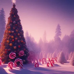 Kodak portra 4 0 0, candy cane,bokeh, utra realistic,highly detailed, masterpiece, sharp focus,volumetric lighting, Vibrant, color Scheme, forest,ultra photoreal,hypermaximalist, unreal engine, HDR, UHD, 64K --v 4