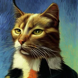 Portrait of a cat by Van Gogh