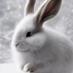 white rabbit, natural pigment, extremely sharp detail, finely tuned detail, ultra high definition, 8 k, unreal engine 5, ultra sharp focus, winter ambiance