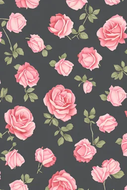 fabric design with rose