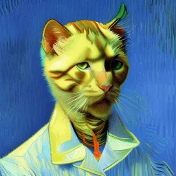 Portrait of a cat by Van Gogh