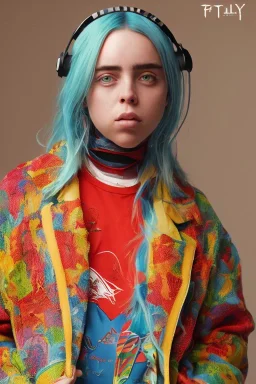 Billie Eilish, in a skirt, photorealistic, 8k