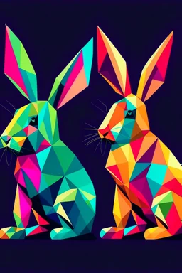 Geometric rabbits colorful