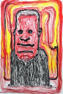 It is hell to live in a world where you can't speak; In the style of Philip Guston